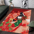 Black Cockatoo Christmas Australia Area Rug Aussie Xmas Sock Coquette Bow