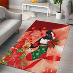 Black Cockatoo Christmas Australia Area Rug Aussie Xmas Sock Coquette Bow