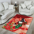 Black Cockatoo Christmas Australia Area Rug Aussie Xmas Sock Coquette Bow