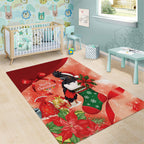 Black Cockatoo Christmas Australia Area Rug Aussie Xmas Sock Coquette Bow