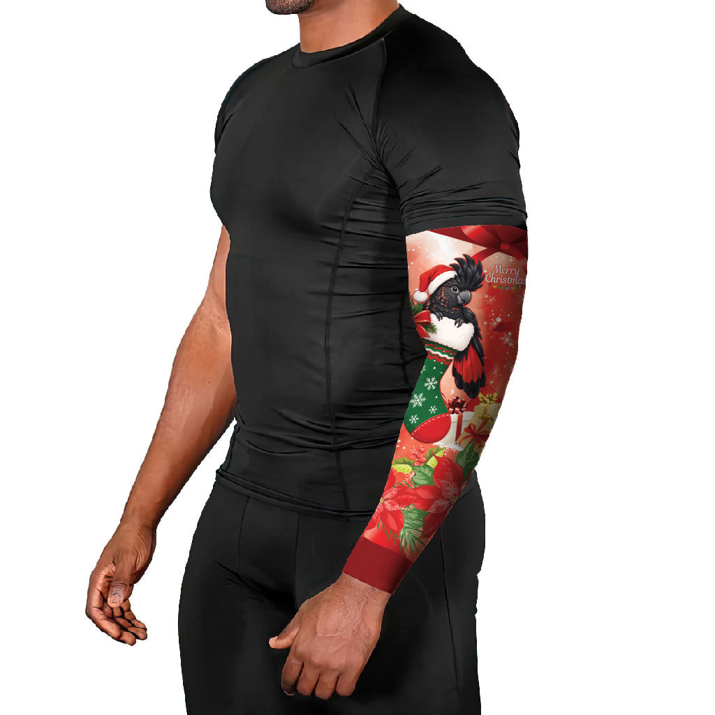Black Cockatoo Christmas Australia Arm Sleeves Aussie Xmas Sock Coquette Bow