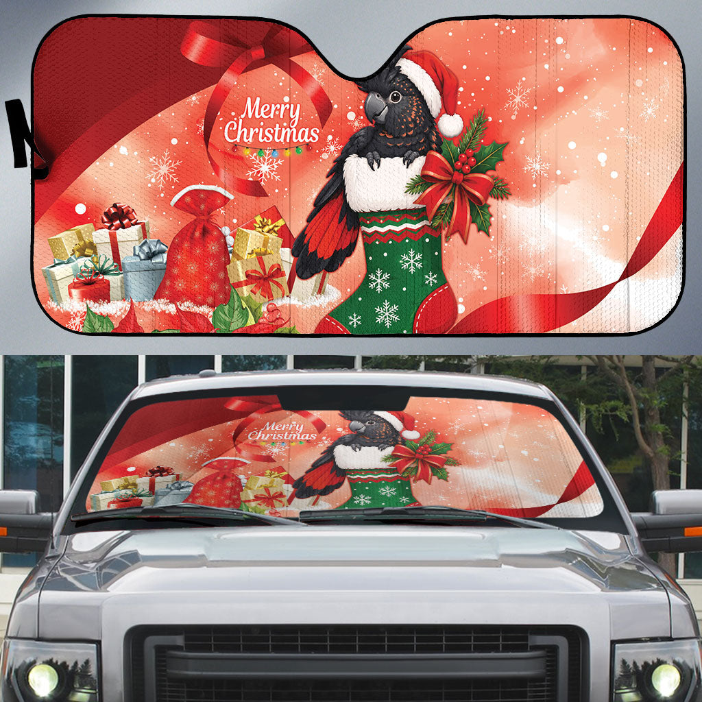 Black Cockatoo Christmas Australia Auto Sun Shade Aussie Xmas Sock Coquette Bow