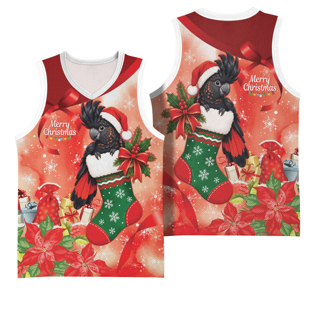 Black Cockatoo Christmas Australia Basketball Jersey Aussie Xmas Sock Coquette Bow