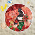 Black Cockatoo Christmas Australia Beach Blanket Aussie Xmas Sock Coquette Bow