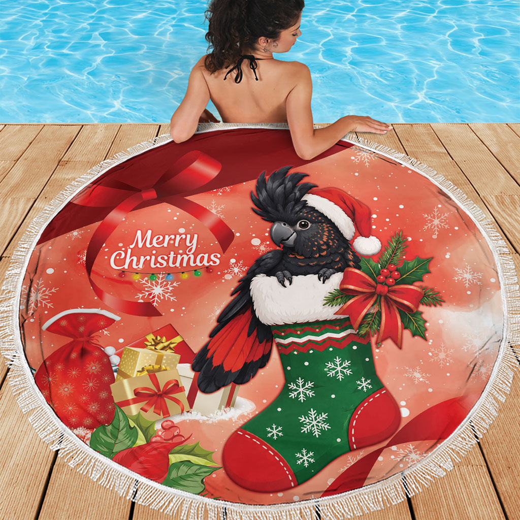 Black Cockatoo Christmas Australia Beach Blanket Aussie Xmas Sock Coquette Bow