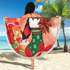 Black Cockatoo Christmas Australia Beach Blanket Aussie Xmas Sock Coquette Bow
