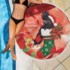 Black Cockatoo Christmas Australia Beach Blanket Aussie Xmas Sock Coquette Bow