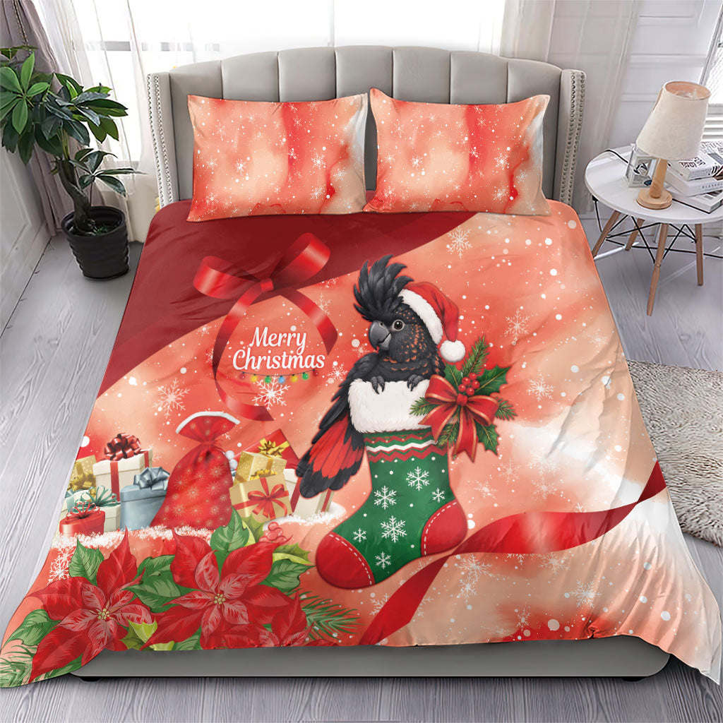 Black Cockatoo Christmas Australia Bedding Set Aussie Xmas Sock Coquette Bow