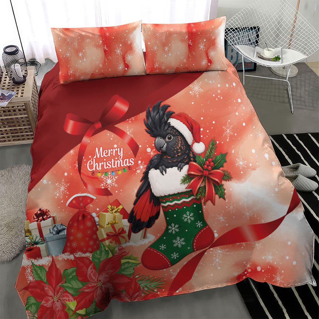 Black Cockatoo Christmas Australia Bedding Set Aussie Xmas Sock Coquette Bow