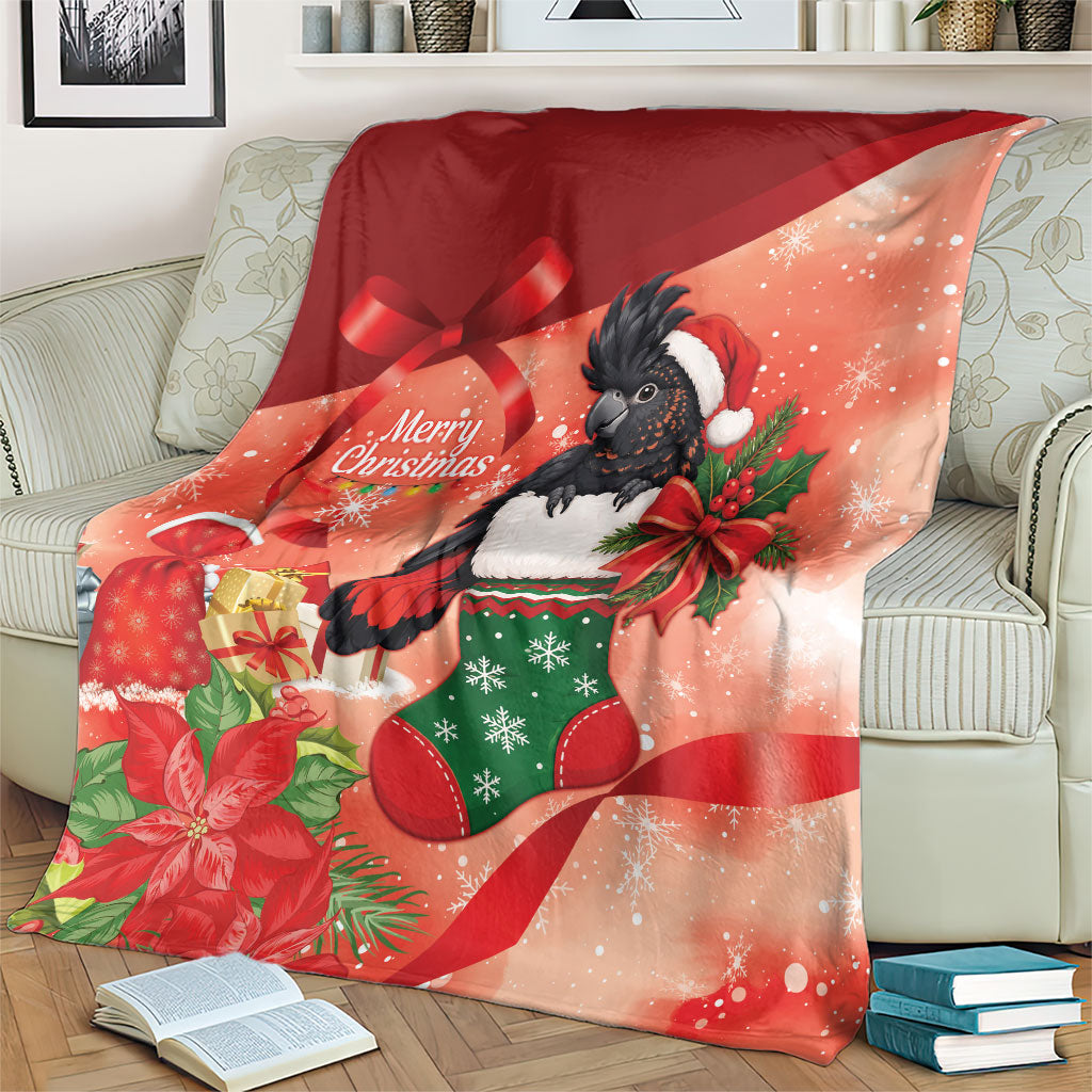 Black Cockatoo Christmas Australia Blanket Aussie Xmas Sock Coquette Bow