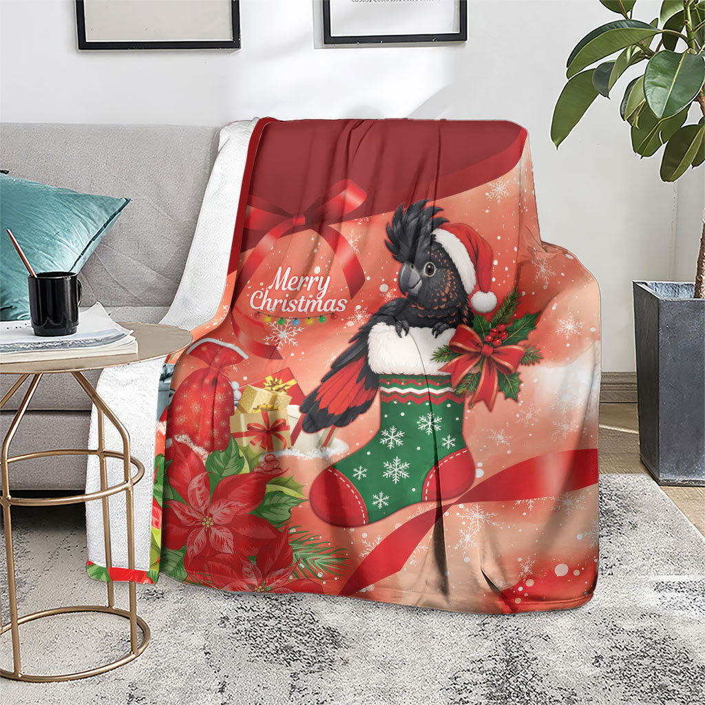 Black Cockatoo Christmas Australia Blanket Aussie Xmas Sock Coquette Bow