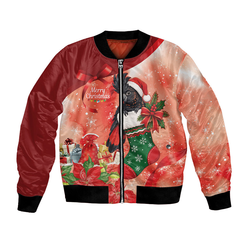 Black Cockatoo Christmas Australia Bomber Jacket Aussie Xmas Sock Coquette Bow
