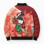 Black Cockatoo Christmas Australia Bomber Puffer Jacket Aussie Xmas Sock Coquette Bow