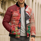 Black Cockatoo Christmas Australia Bomber Puffer Jacket Aussie Xmas Sock Coquette Bow