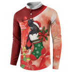 Black Cockatoo Christmas Australia Button Sweatshirt Aussie Xmas Sock Coquette Bow