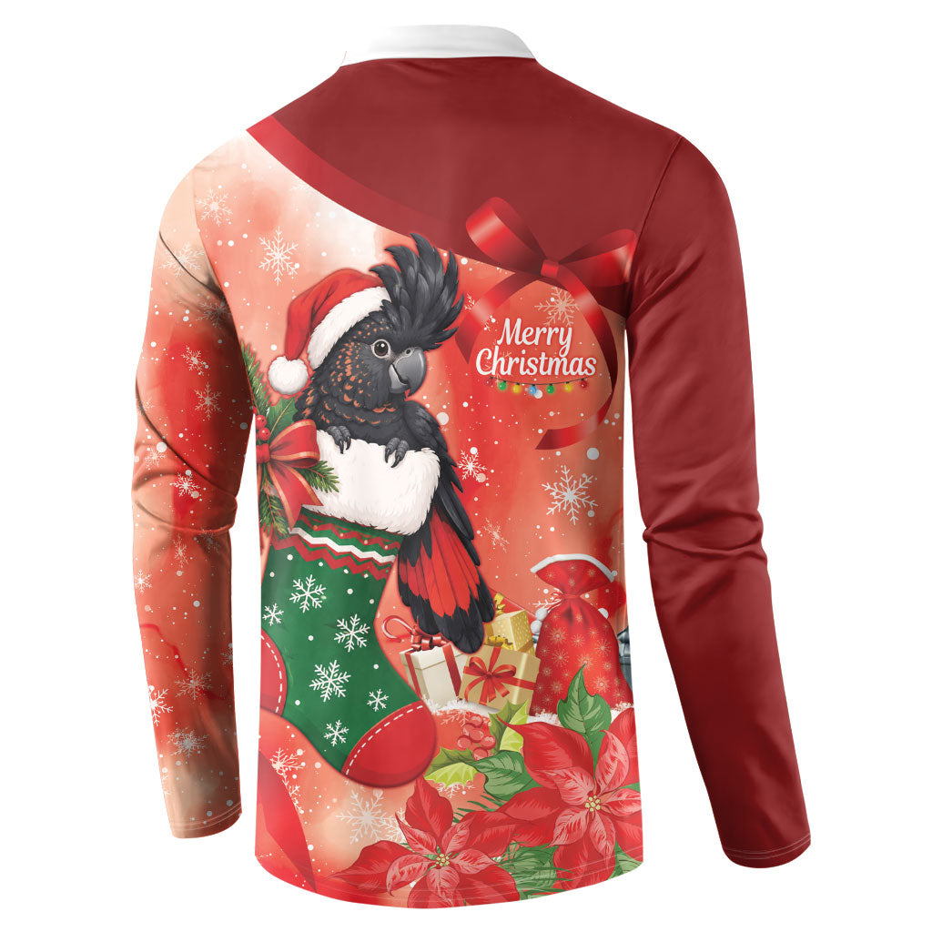 Black Cockatoo Christmas Australia Button Sweatshirt Aussie Xmas Sock Coquette Bow