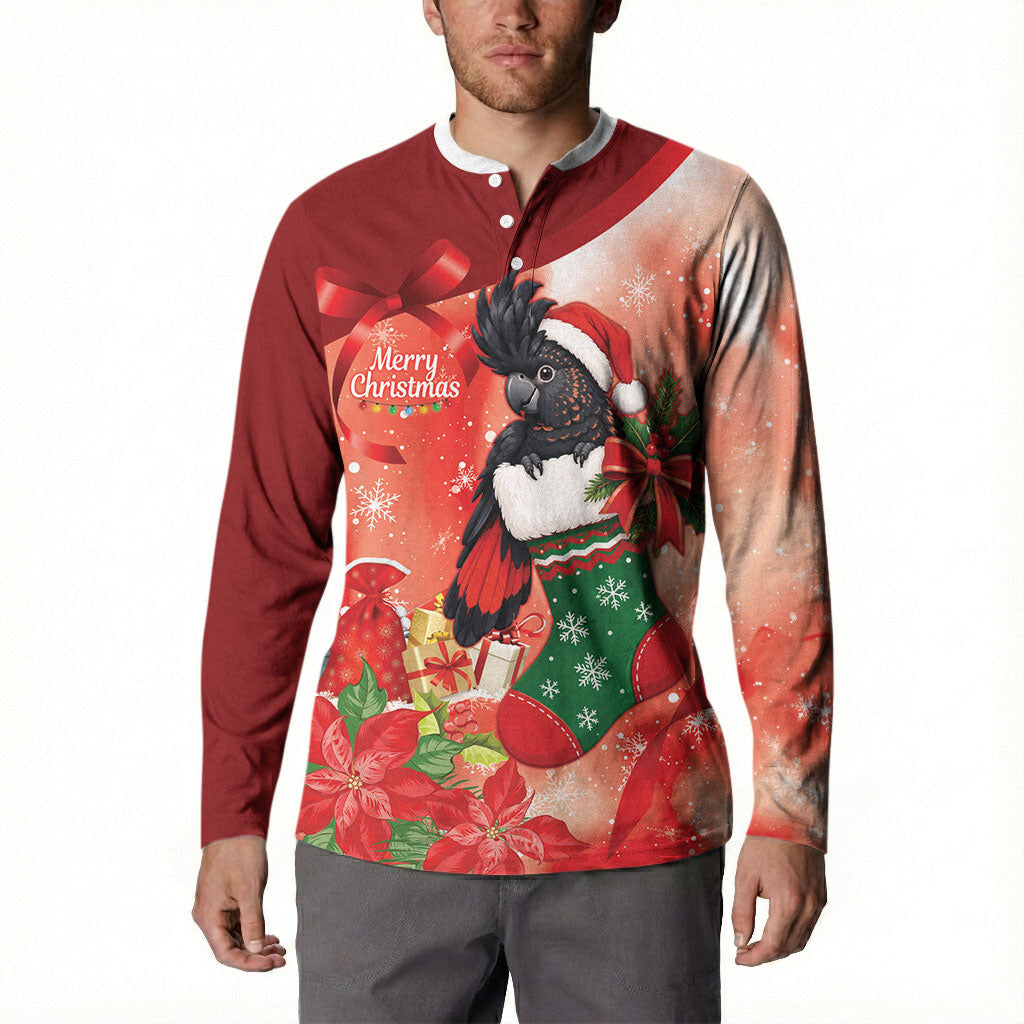 Black Cockatoo Christmas Australia Button Sweatshirt Aussie Xmas Sock Coquette Bow