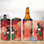 Black Cockatoo Christmas Australia 4 in 1 Can Cooler Tumbler Aussie Xmas Sock Coquette Bow