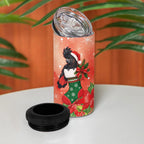 Black Cockatoo Christmas Australia 4 in 1 Can Cooler Tumbler Aussie Xmas Sock Coquette Bow