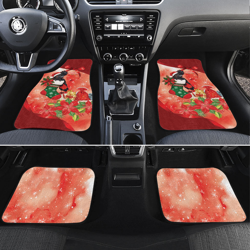 Black Cockatoo Christmas Australia Car Mats Aussie Xmas Sock Coquette Bow