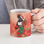 Black Cockatoo Christmas Australia Ceramic Mug Aussie Xmas Sock Coquette Bow