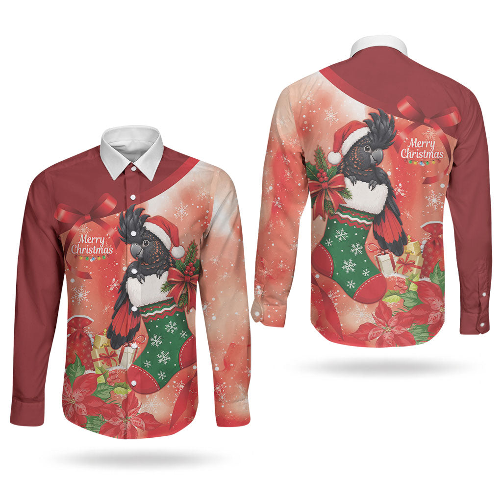Black Cockatoo Christmas Australia Couples Matching Off Shoulder Maxi Dress and Long Sleeve Button Shirt Aussie Xmas Sock Coquette Bow