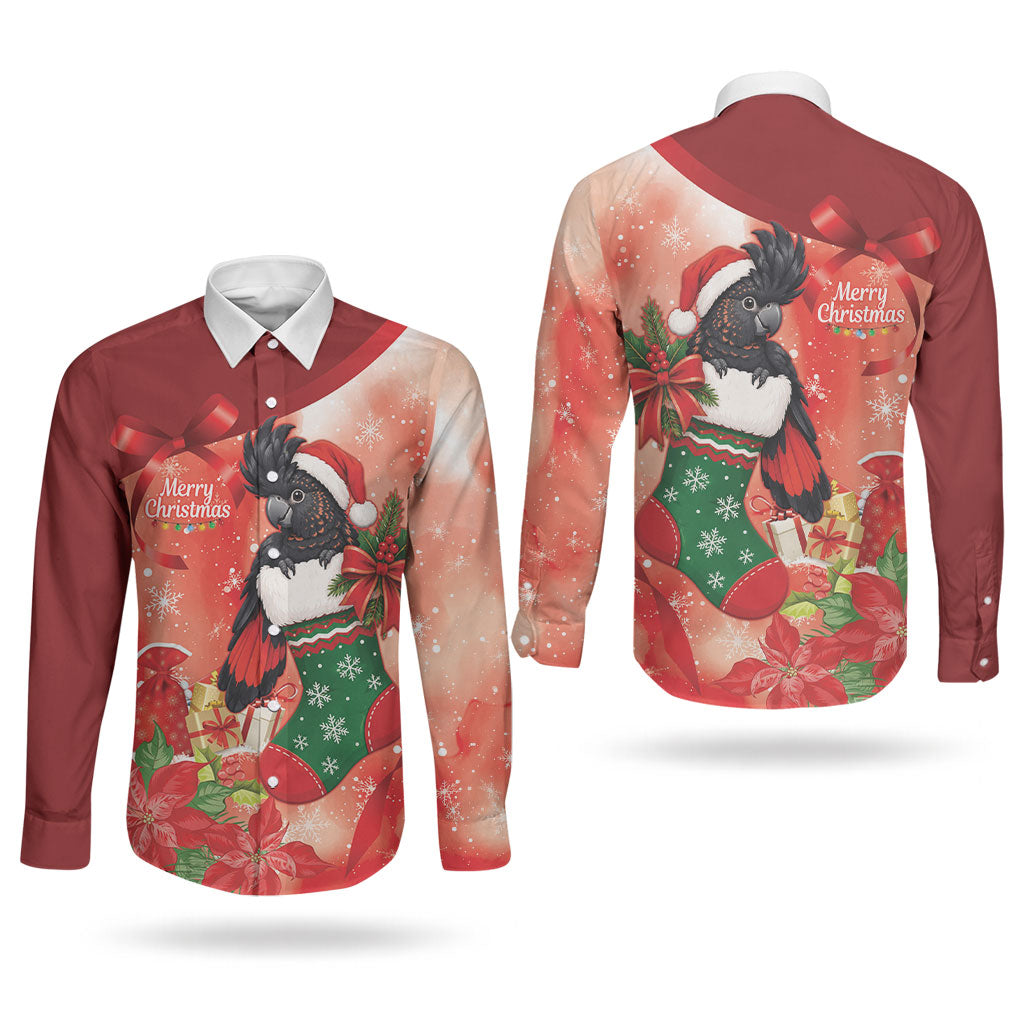 Black Cockatoo Christmas Australia Couples Matching Summer Maxi Dress and Long Sleeve Button Shirt Aussie Xmas Sock Coquette Bow
