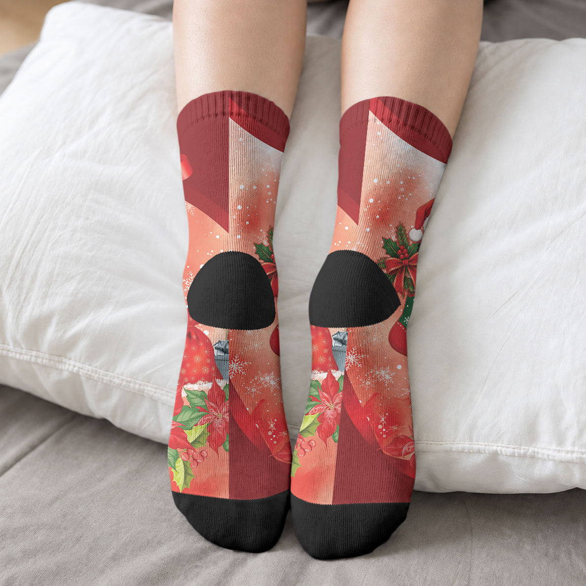 Black Cockatoo Christmas Australia Crew Socks Aussie Xmas Sock Coquette Bow