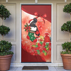 Black Cockatoo Christmas Australia Door Cover Aussie Xmas Sock Coquette Bow
