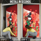 Black Cockatoo Christmas Australia Door Cover Aussie Xmas Sock Coquette Bow