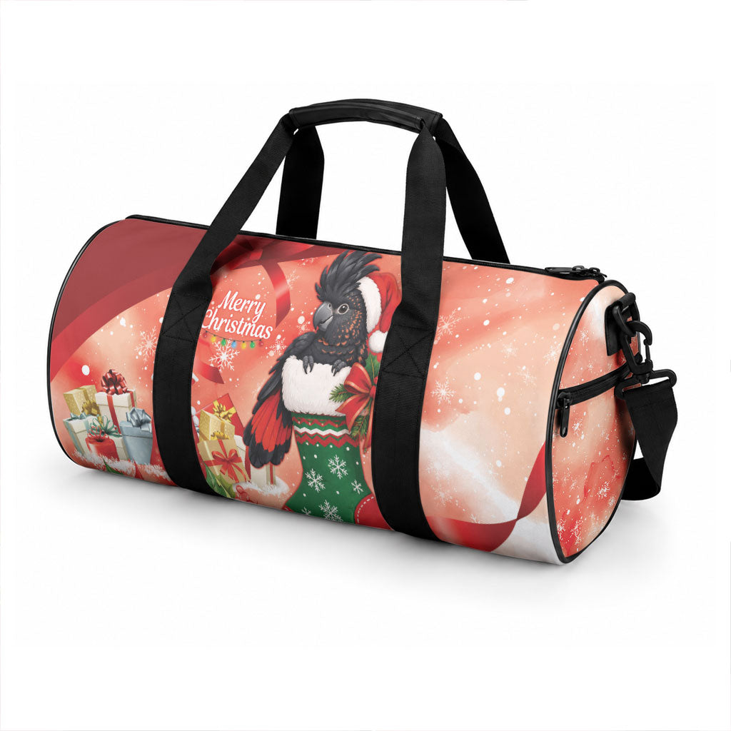 Black Cockatoo Christmas Australia Duffle Bag Aussie Xmas Sock Coquette Bow