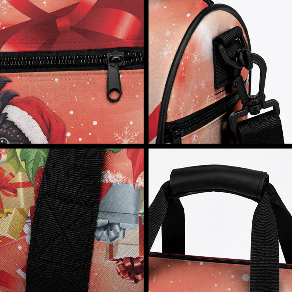 Black Cockatoo Christmas Australia Duffle Bag Aussie Xmas Sock Coquette Bow