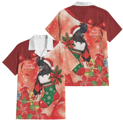 Black Cockatoo Christmas Australia Family Matching Tank Maxi Dress and Hawaiian Shirt Aussie Xmas Sock Coquette Bow