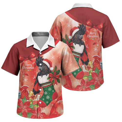 Black Cockatoo Christmas Australia Family Matching Tank Maxi Dress and Hawaiian Shirt Aussie Xmas Sock Coquette Bow