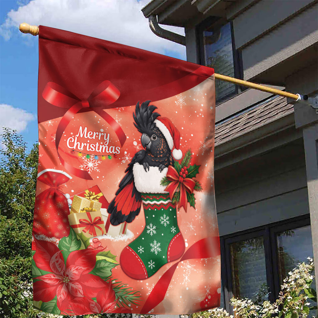Black Cockatoo Christmas Australia Garden Flag Aussie Xmas Sock Coquette Bow