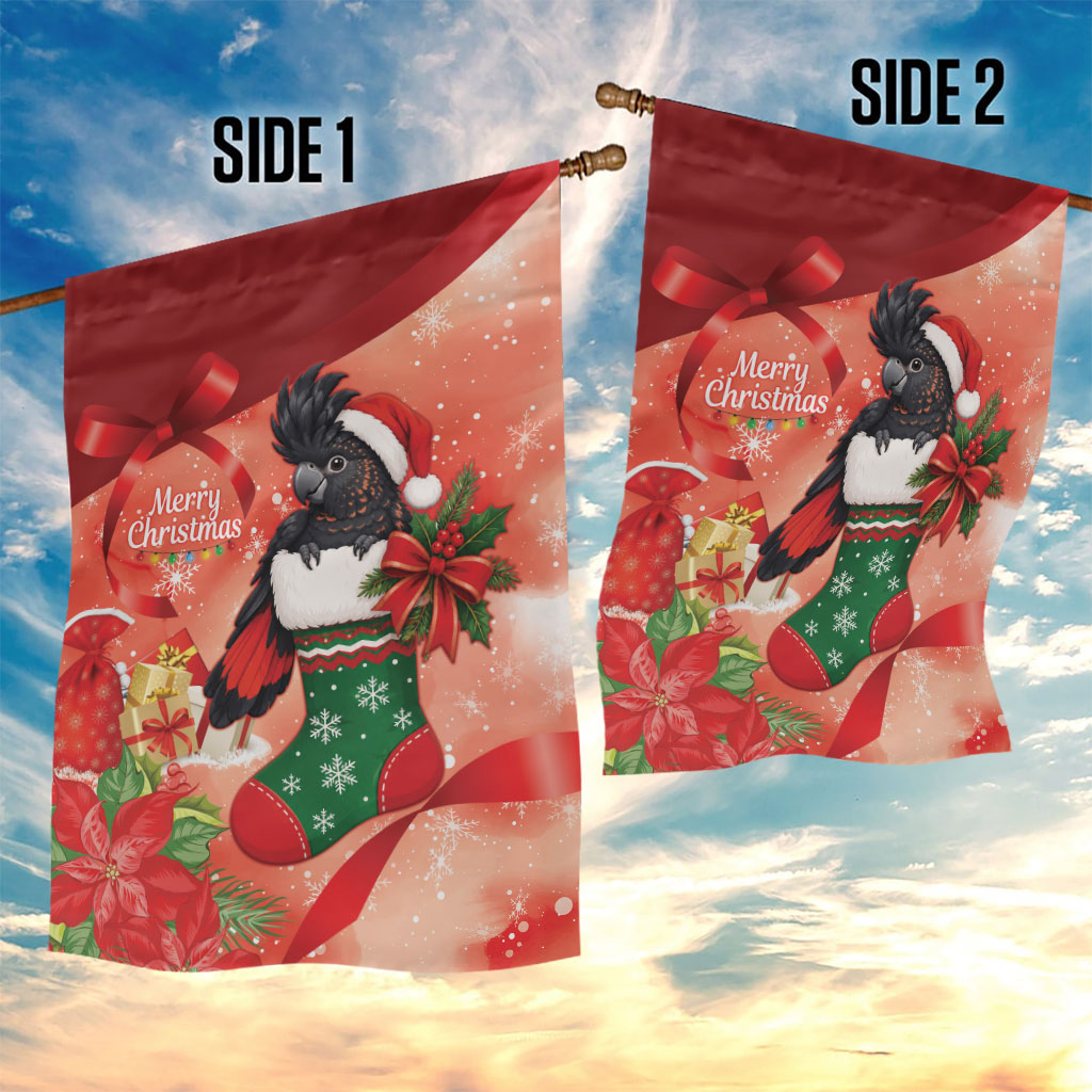 Black Cockatoo Christmas Australia Garden Flag Aussie Xmas Sock Coquette Bow