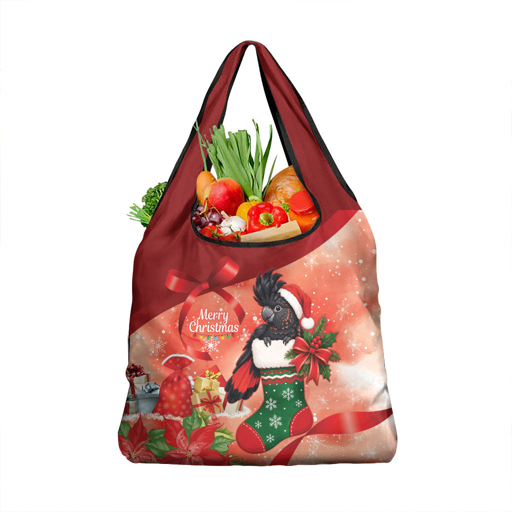 Black Cockatoo Christmas Australia Grocery Bag Aussie Xmas Sock Coquette Bow