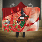 Black Cockatoo Christmas Australia Hooded Blanket Aussie Xmas Sock Coquette Bow