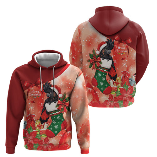 Black Cockatoo Christmas Australia Hoodie Aussie Xmas Sock Coquette Bow