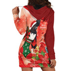 Black Cockatoo Christmas Australia Hoodie Dress Aussie Xmas Sock Coquette Bow