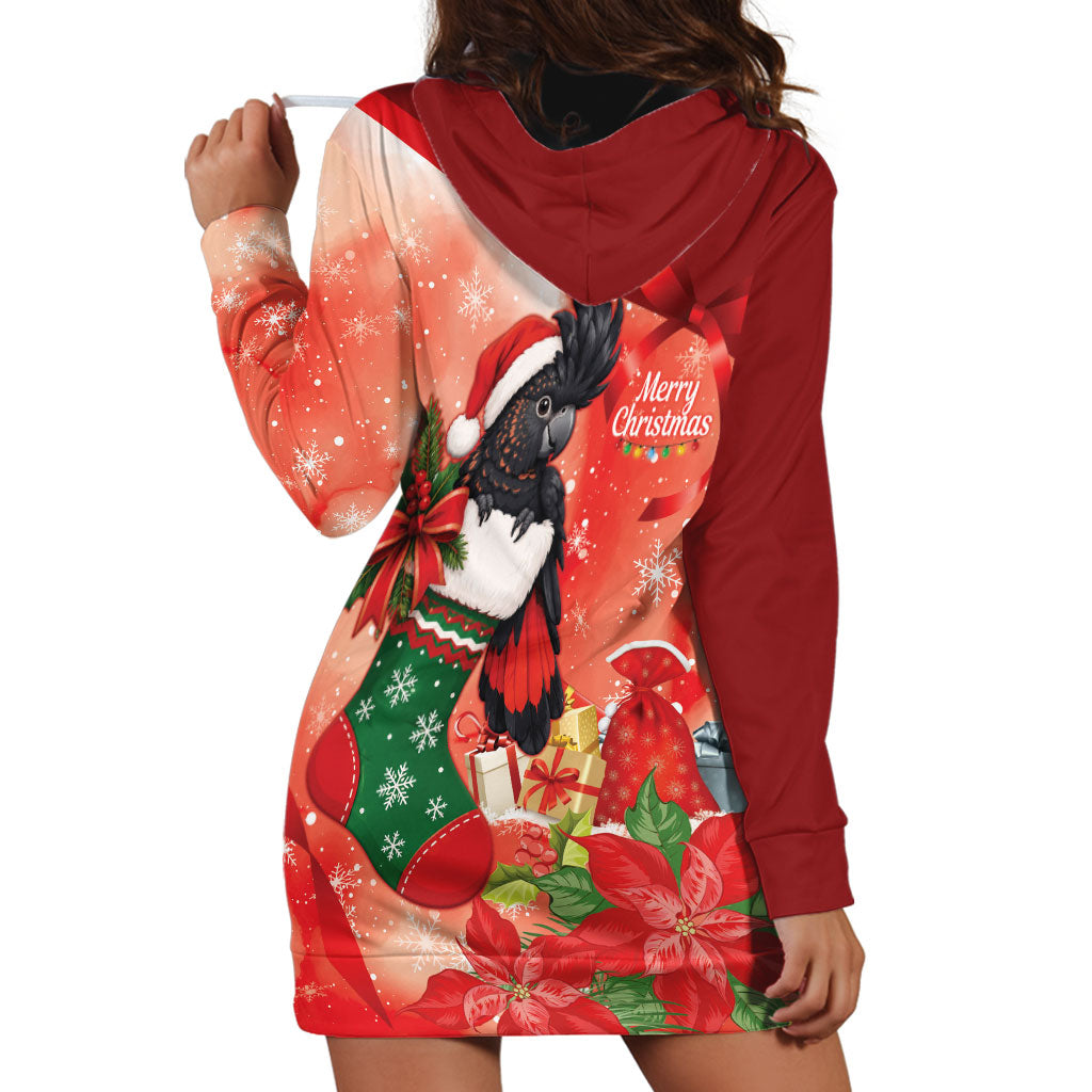 Black Cockatoo Christmas Australia Hoodie Dress Aussie Xmas Sock Coquette Bow
