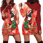 Black Cockatoo Christmas Australia Hoodie Dress Aussie Xmas Sock Coquette Bow