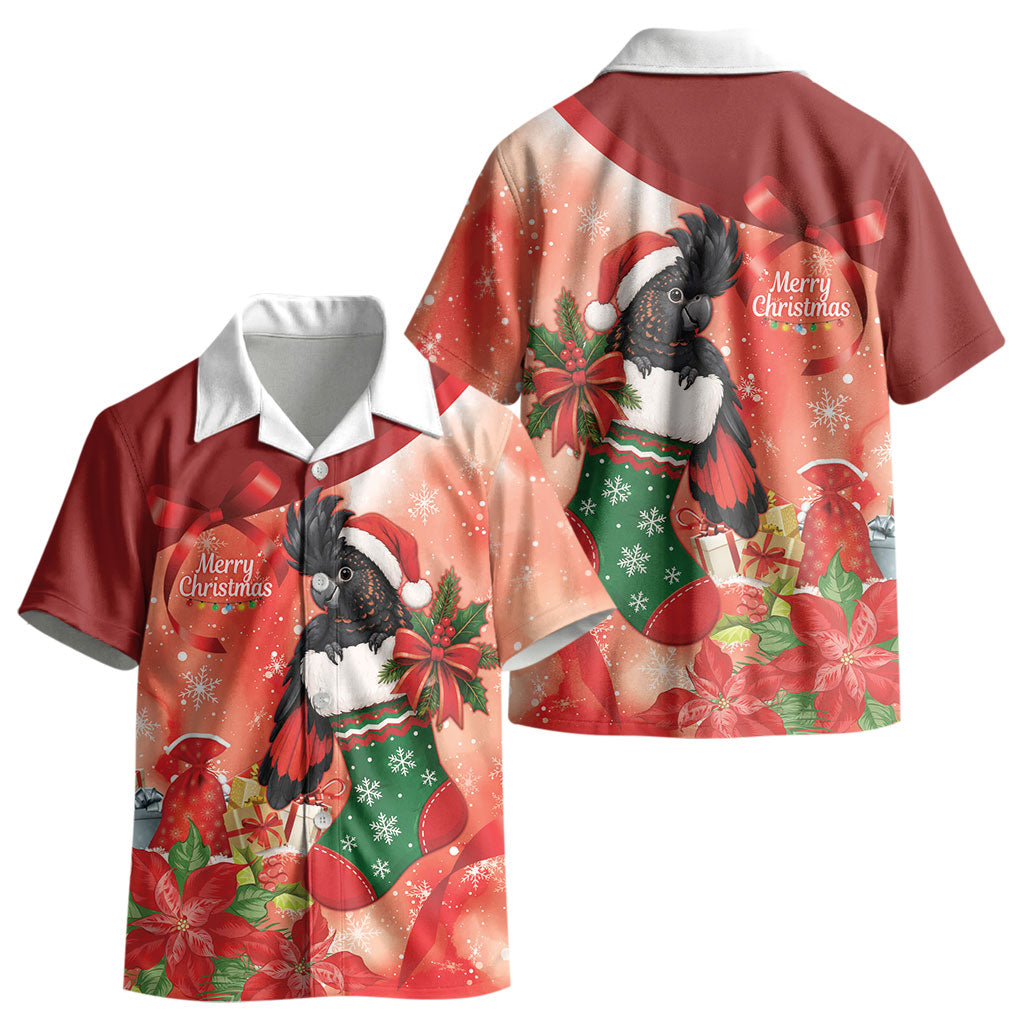 Black Cockatoo Christmas Australia Kid Hawaiian Shirt Aussie Xmas Sock Coquette Bow