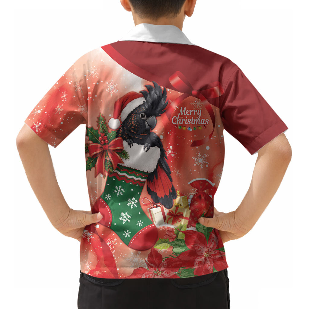 Black Cockatoo Christmas Australia Kid Hawaiian Shirt Aussie Xmas Sock Coquette Bow