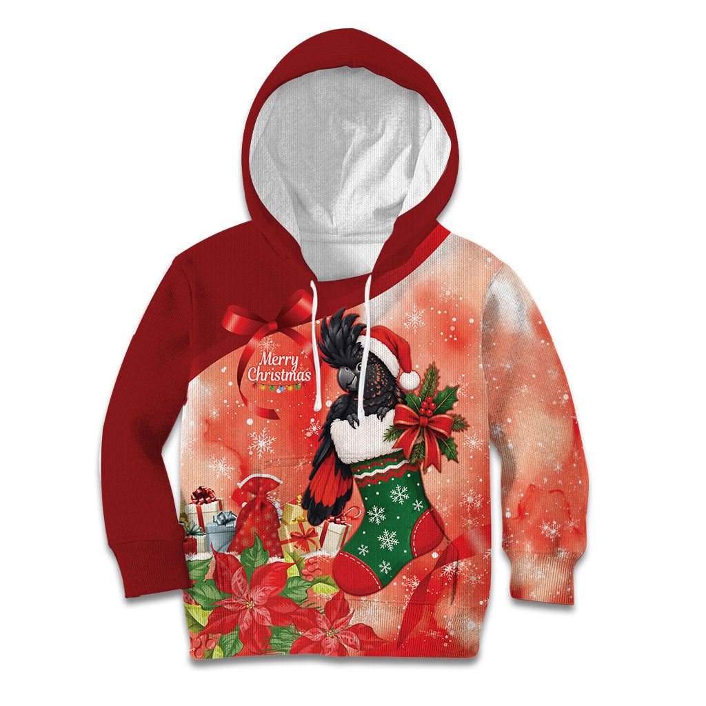 Black Cockatoo Christmas Australia Kid Hoodie Aussie Xmas Sock Coquette Bow