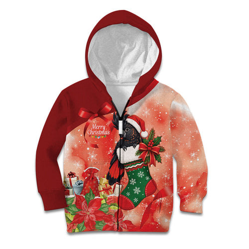 Black Cockatoo Christmas Australia Kid Hoodie Aussie Xmas Sock Coquette Bow