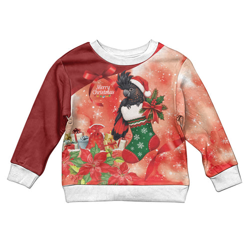 Black Cockatoo Christmas Australia Kid Ugly Christmas Sweater Aussie Xmas Sock Coquette Bow