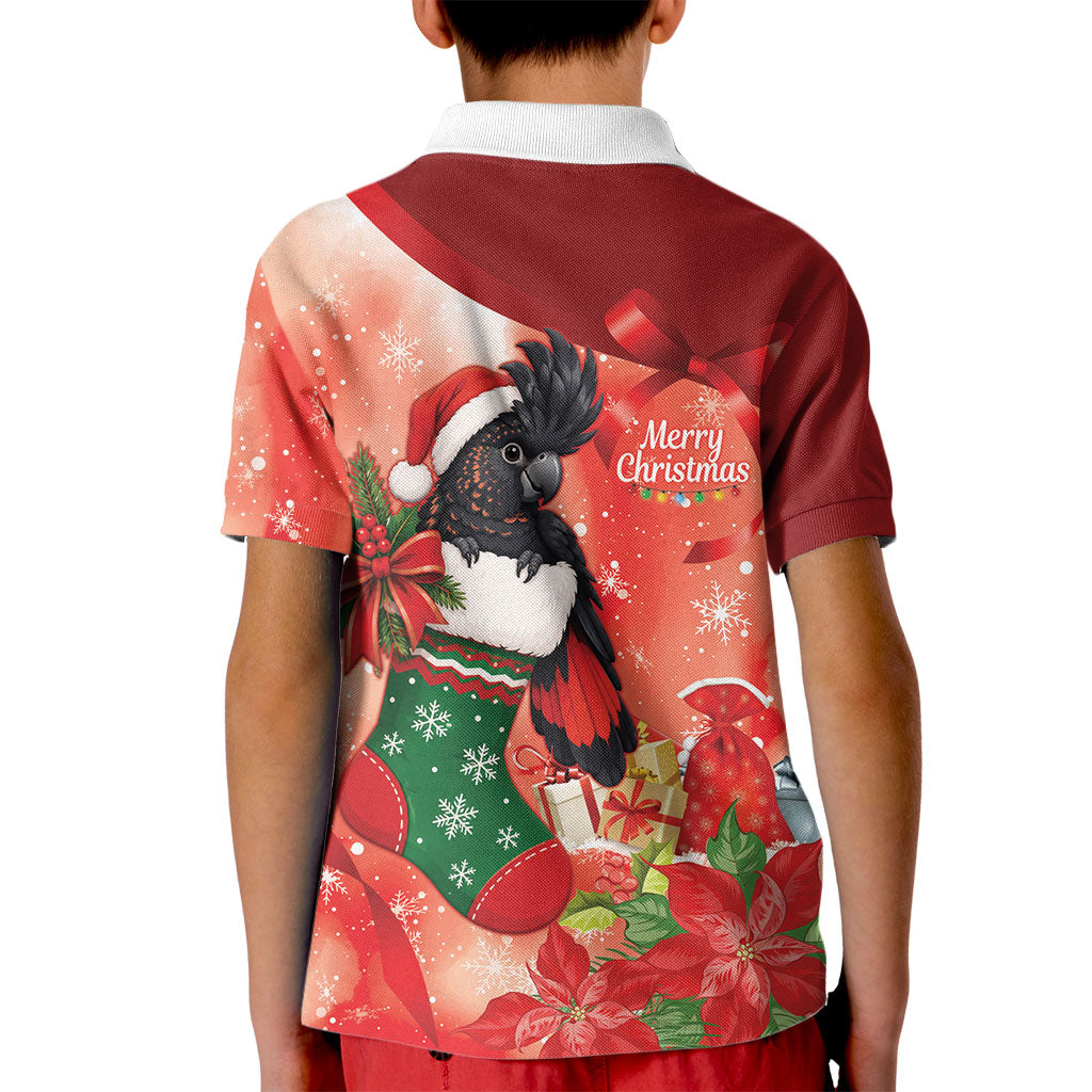 Black Cockatoo Christmas Australia Kid Polo Shirt Aussie Xmas Sock Coquette Bow