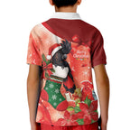 Black Cockatoo Christmas Australia Kid Polo Shirt Aussie Xmas Sock Coquette Bow