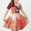 Black Cockatoo Christmas Australia Kid Short Sleeve Dress Aussie Xmas Sock Coquette Bow